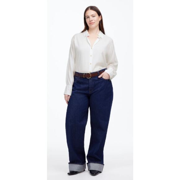 Madewell Oversized Relaxed Dolman Button-Up Shirt in Natural White Size XXS - Picture 5 of 10